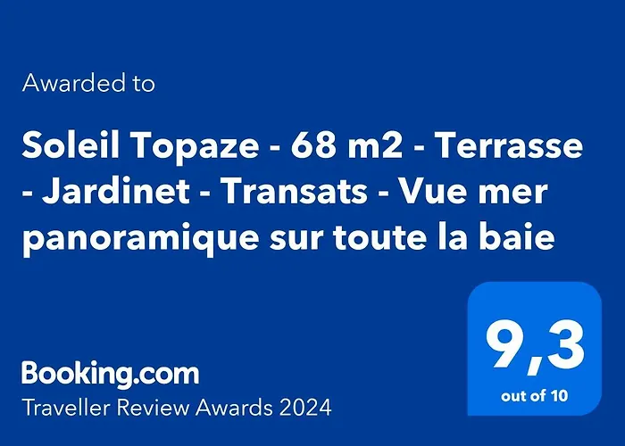아파트 Soleil Topaze - 68 M2 - Terrasse - Jardinet - Transats - Vue Panoramique Sur Toute La Baie *